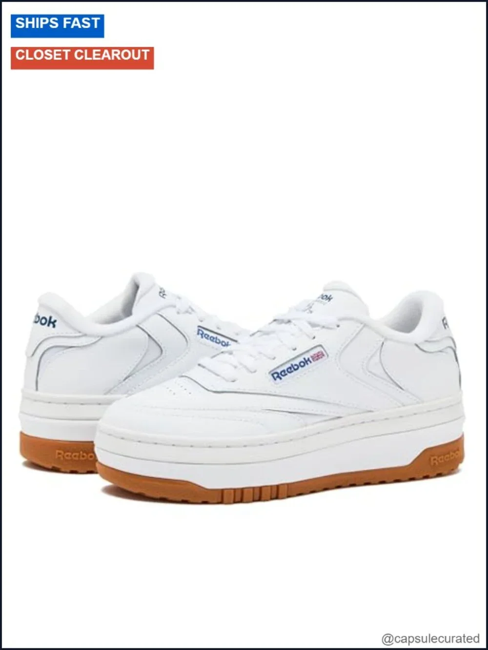Reebok Club C Extra Platform Sneakers Women's Leather Casual Tennis Shoes 2